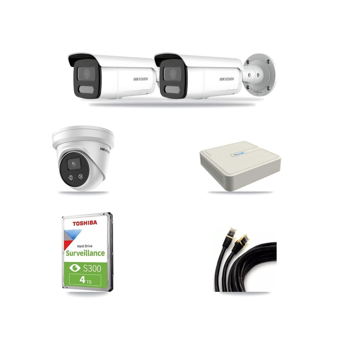 Hikvision & HiLook 8-Channel 4MP – 5MP CCTV Kit — 2 4MP Bullet + 1 5MP Turret Cameras + 4TB Recording - Image 1