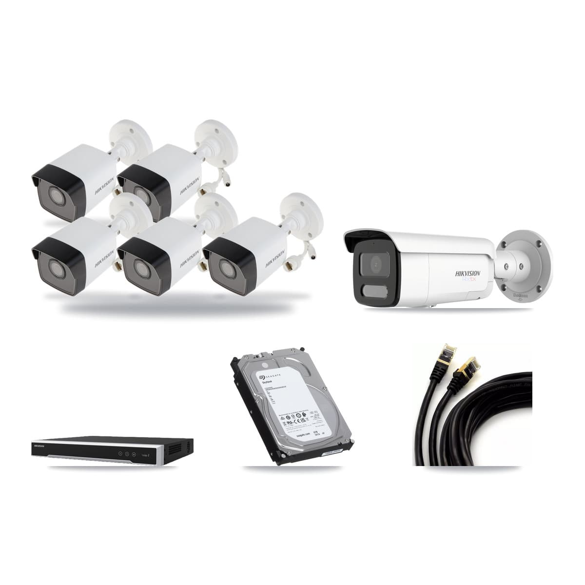 Hikvision 8-Channel 5MP – 4K CCTV Kit — 5 5MP + 1 4K Bullet Cameras + 6TB Recording - Image 1
