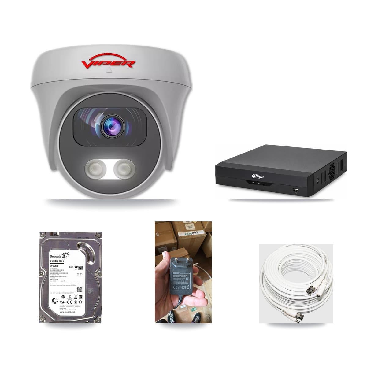 Viper & Dahua 4-Channel 5MP CCTV Kit — 1 Camera + 2TB Recording - Image 1