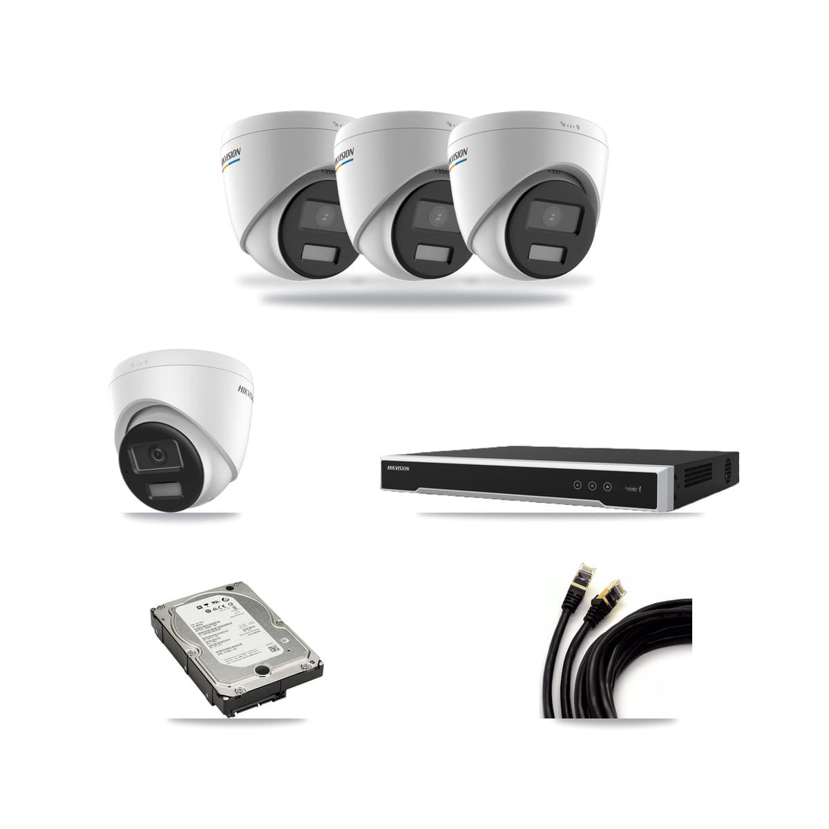 Hikvision 16-Channel 2MP – 4K CCTV Kit — 3 2MP + 1 4K Turret Cameras + 5TB Recording - Image 1