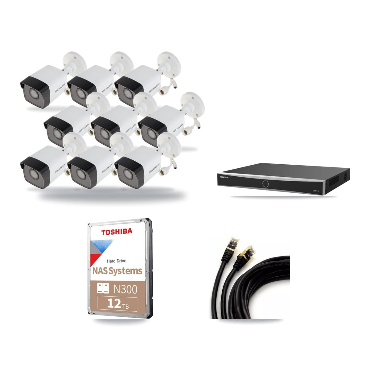 Hikvision 16-Channel 5MP CCTV Kit — 9 Bullet Cameras + 12TB Recording (DS-7616NXI Recorder) - Image 1