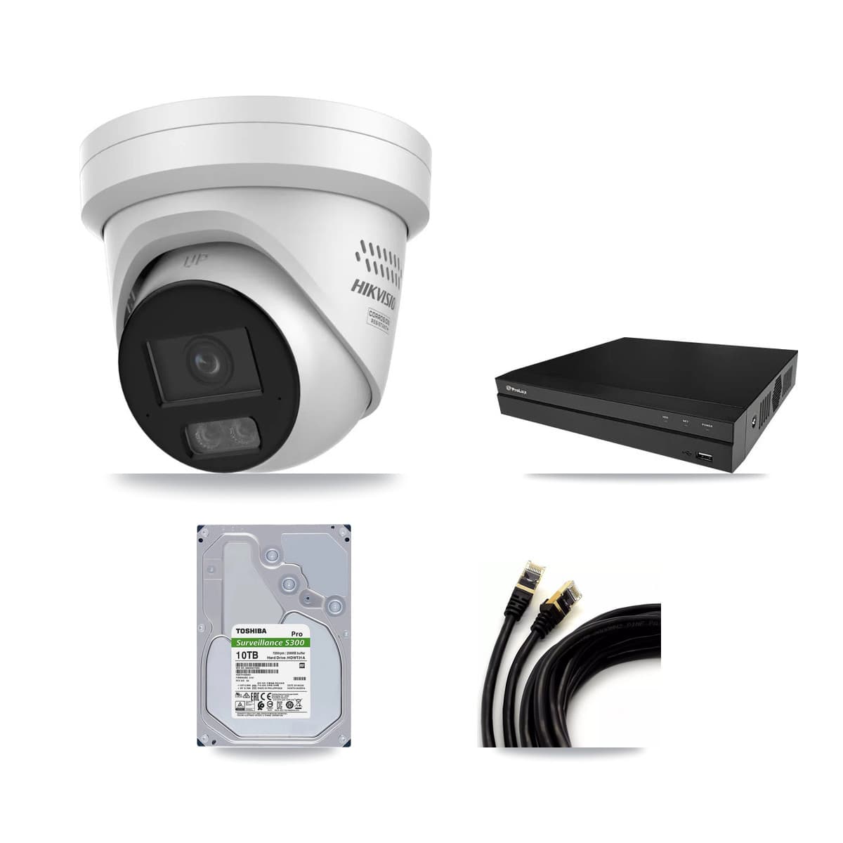 Prolux 8-Channel 4MP CCTV Kit — 8 DS-2CD2347G3 Turret Cameras + 10TB Recording