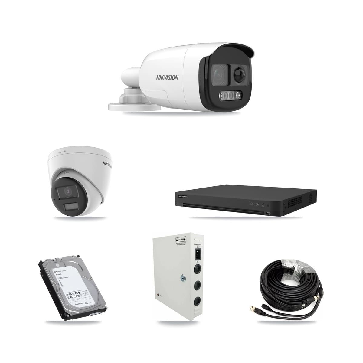 Hikvision 16-Channel 5MP – 4K CCTV Kit — 8 5MP Bullet + 4 4K Turret Cameras + 6TB Recording