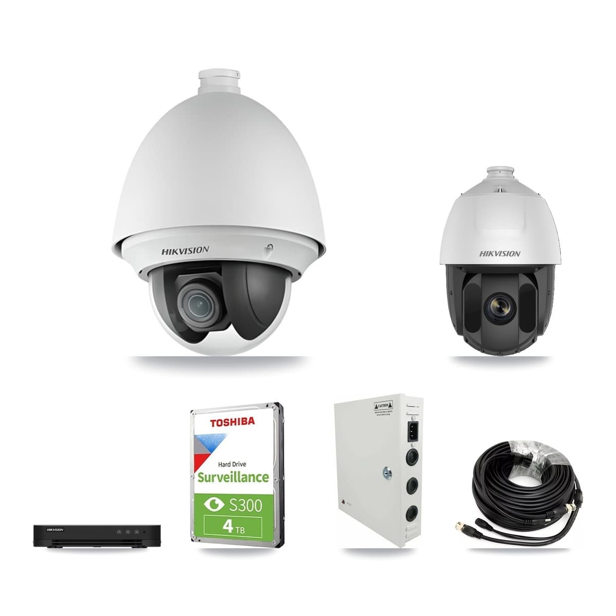 Hikvision 8-Channel 2MP CCTV Kit — 6 DS-2AE4225T + 1 DS-2AE5225TI PTZ Cameras + 4TB Recording - Image 1