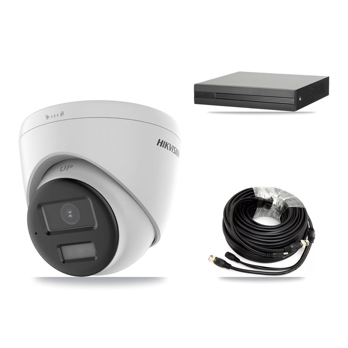 Hikvision 4-Channel 5MP CCTV Kit — 1 DS-2CE78K0T + 1 DS-2CE78K0T Turret Cameras + 3TB Recording (XVR-3104HS Recorder)