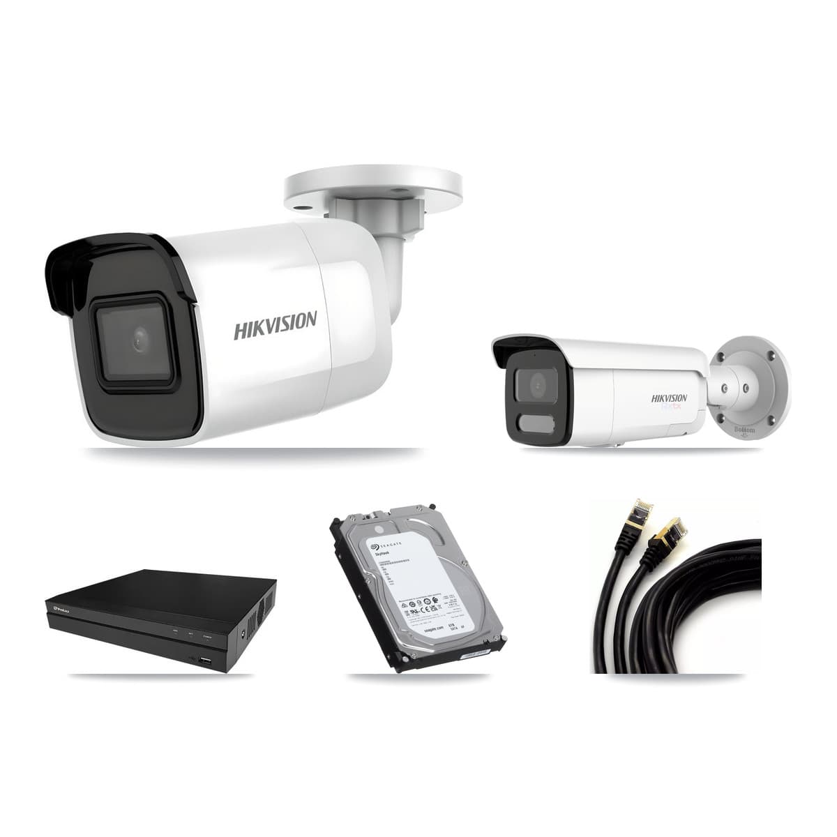 Hikvision & Prolux 8-Channel 4K CCTV Kit — 1 DS-2CD2085G1 + 1 DS-2CD2T87G2H Bullet Cameras + 6TB Recording - Image 1