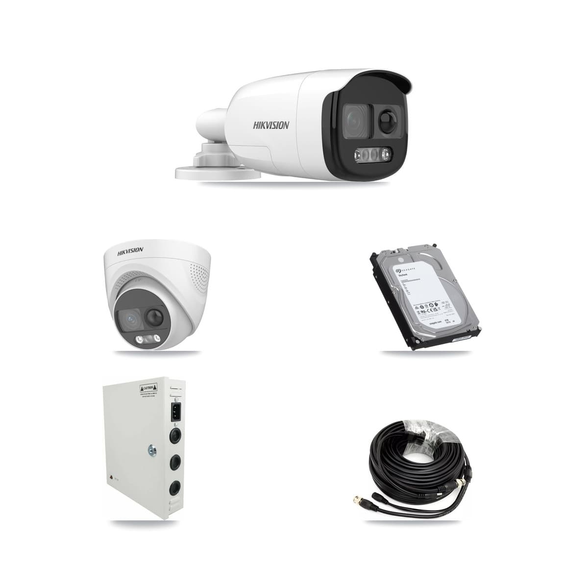 Hikvision 32-Channel 5MP CCTV Kit — 11 DS-2CE12KF3T Bullet + 1 DS-2CE72KF3T Turret Cameras + 3× 6TB Recording (DS-7332HQHI Recorder)