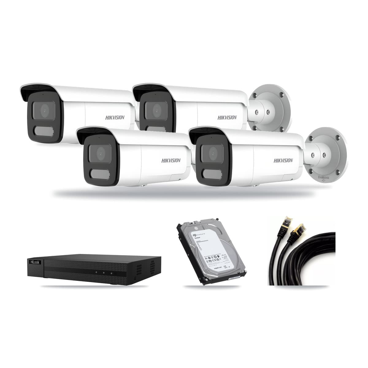 Hikvision & HiLook 8-Channel 4MP – 5MP CCTV Kit — 4 4MP Bullet + 1 5MP Dome Cameras + 6TB Recording (NVR-108MH-D Recorder) - Image 1