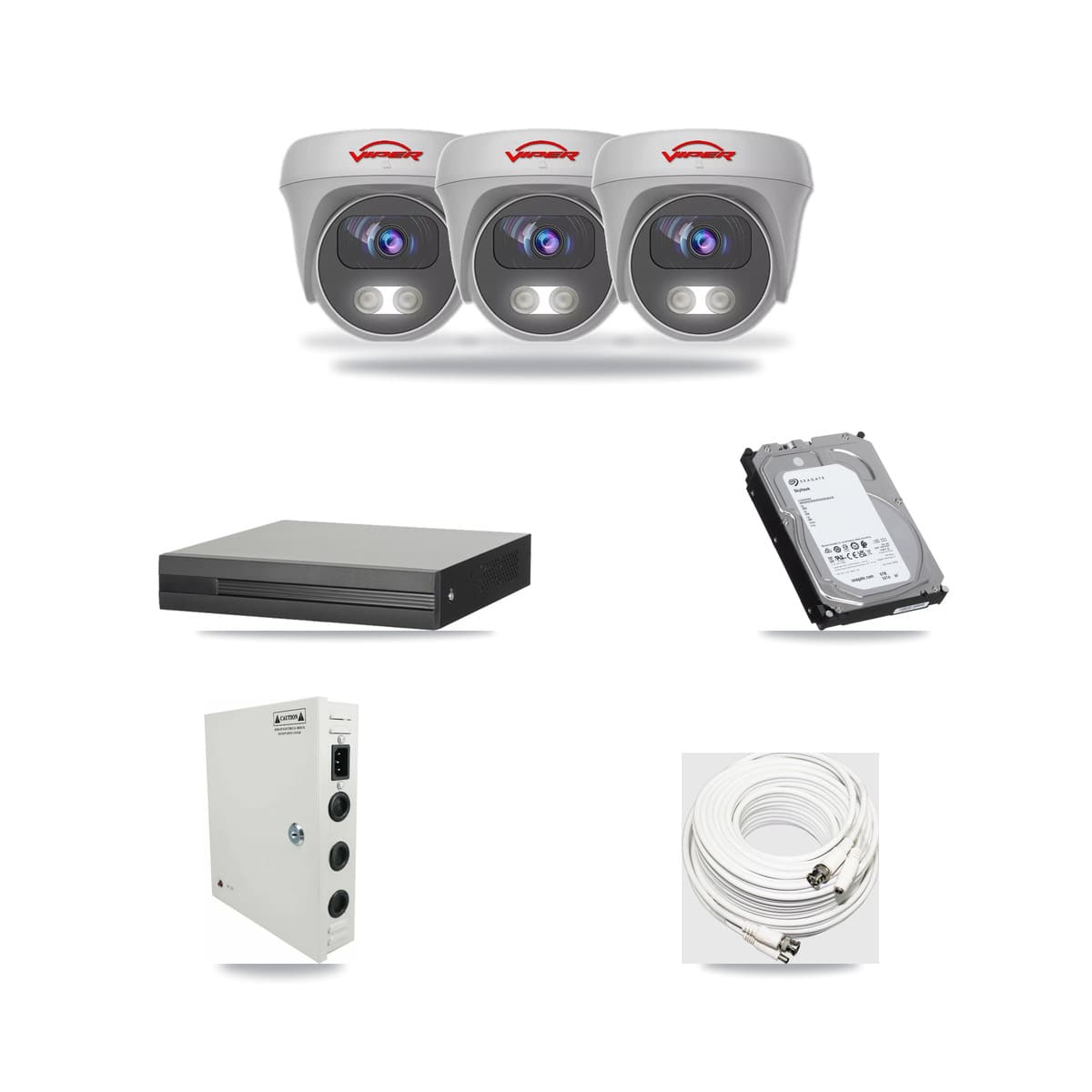 16-Channel 5MP CCTV Kit — 3 Viper Cameras + 6TB Recording - Image 1