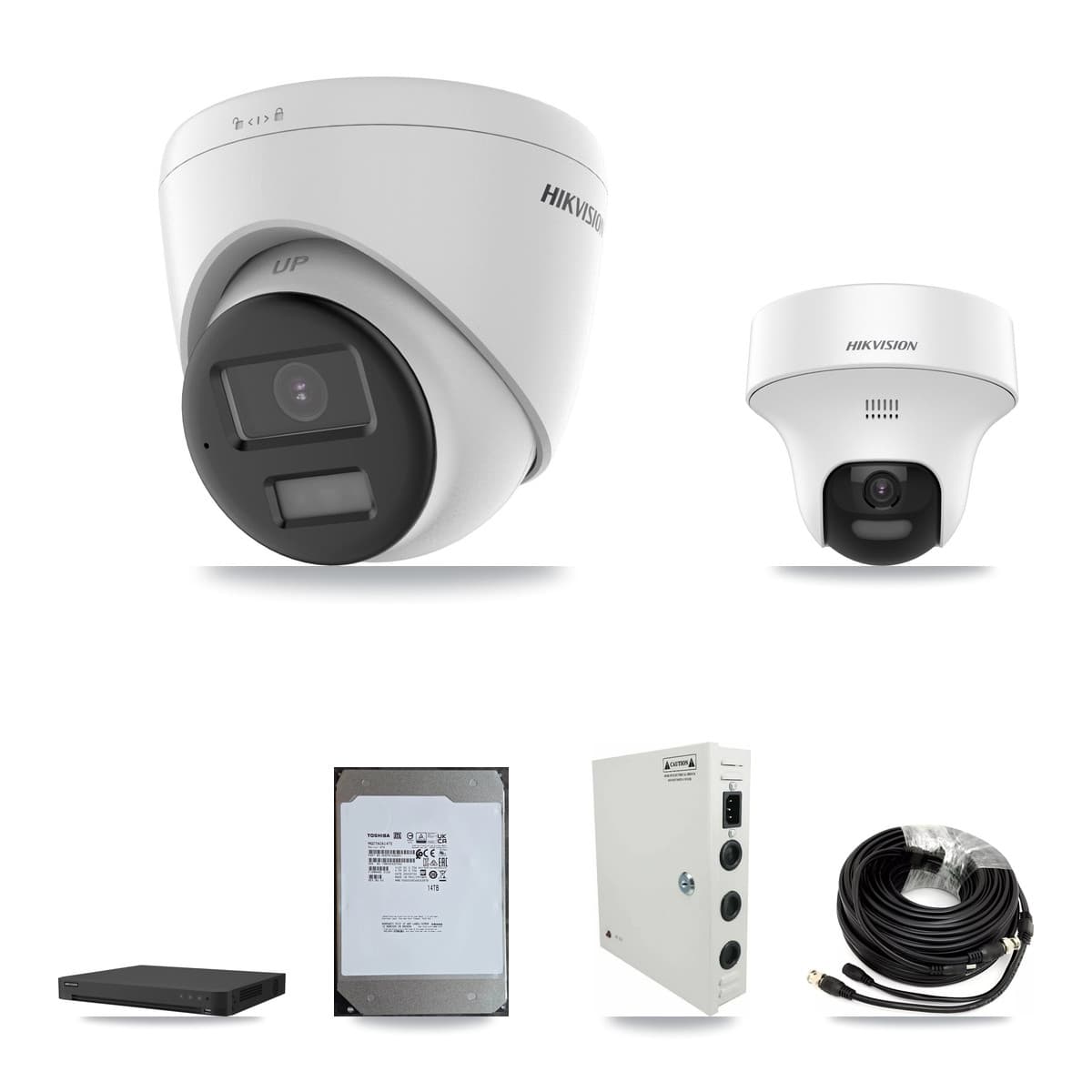 Hikvision 16-Channel 5MP CCTV Kit — 1 DS-2CE70K0T + 15 DS-2CE78K0T Turret Cameras + 14TB Recording