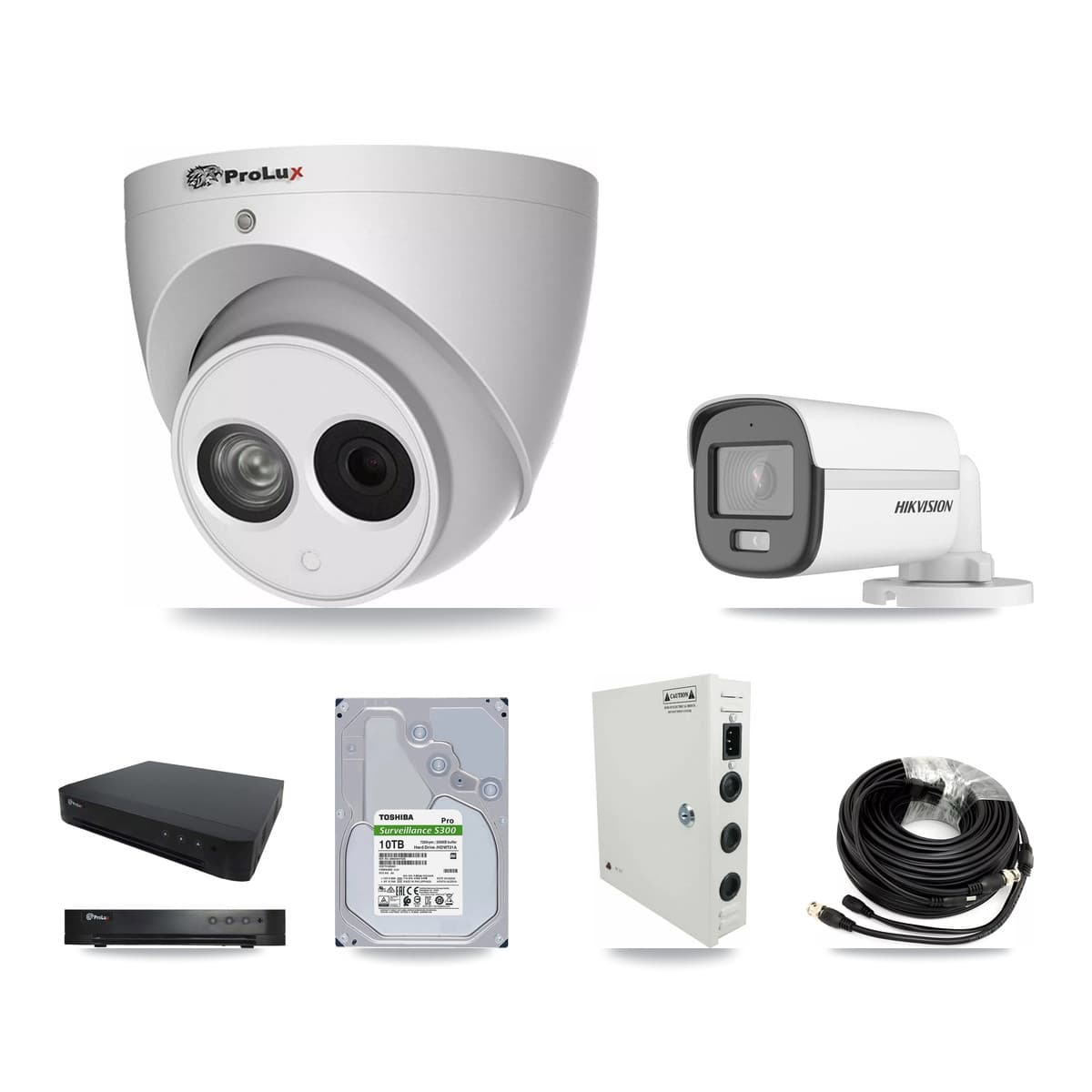 Hikvision & Prolux 16-Channel 4MP – 5MP CCTV Kit — 1 5MP Bullet + 15 4MP Turret Cameras + 10TB Recording - Image 1
