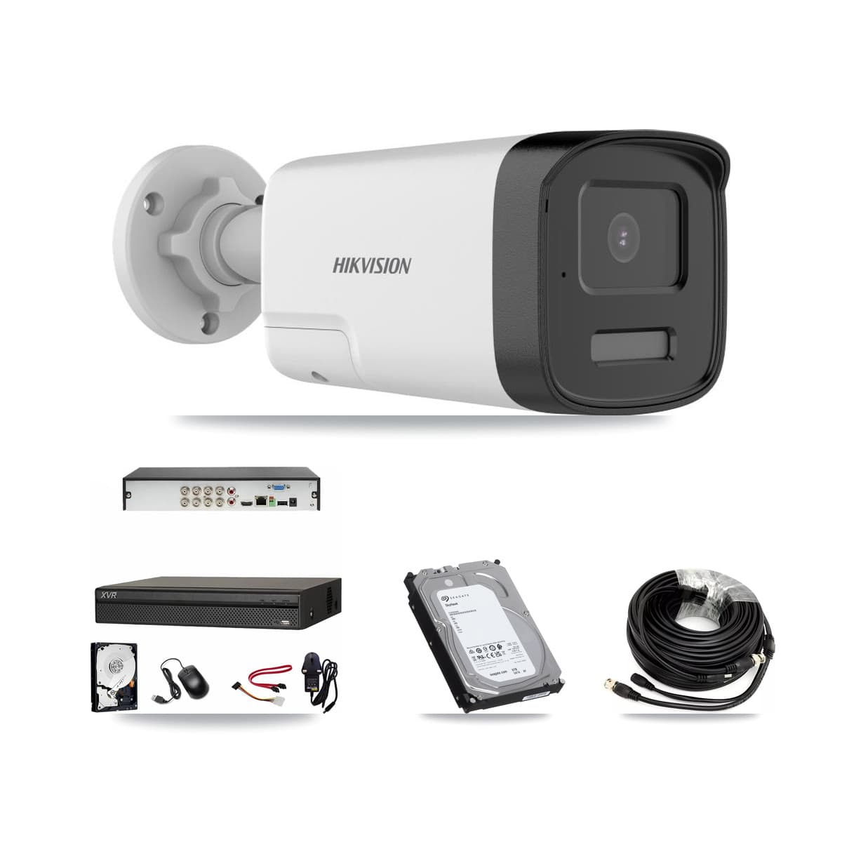 Hikvision & Dahua 8-Channel 5MP CCTV Kit — 3 DS-2CE17K0T Bullet Cameras + 6TB Recording