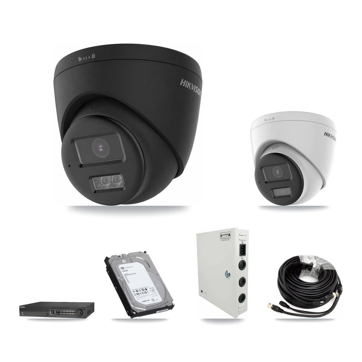 Hikvision 32-Channel 4K CCTV Kit — 1 DS-2CE78U0T + 14 DS-2CE78U0T Turret Cameras + 3× 6TB Recording