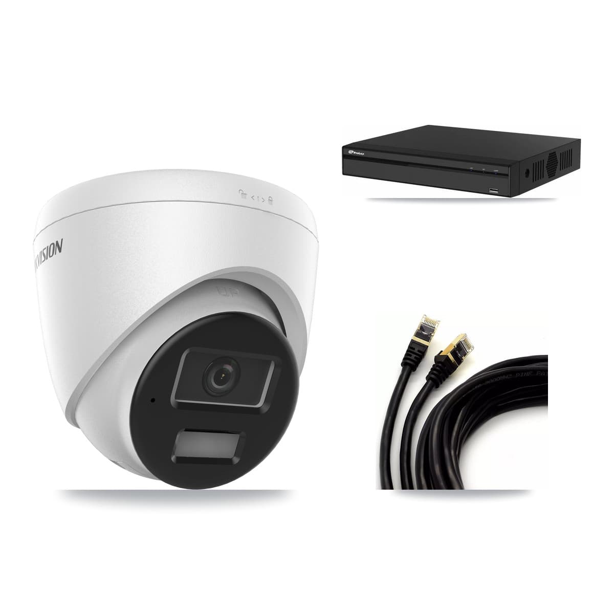 Hikvision & Prolux 4-Channel 4MP CCTV Kit — 2 DS-2CD1343G2 Turret Cameras + 3TB Recording