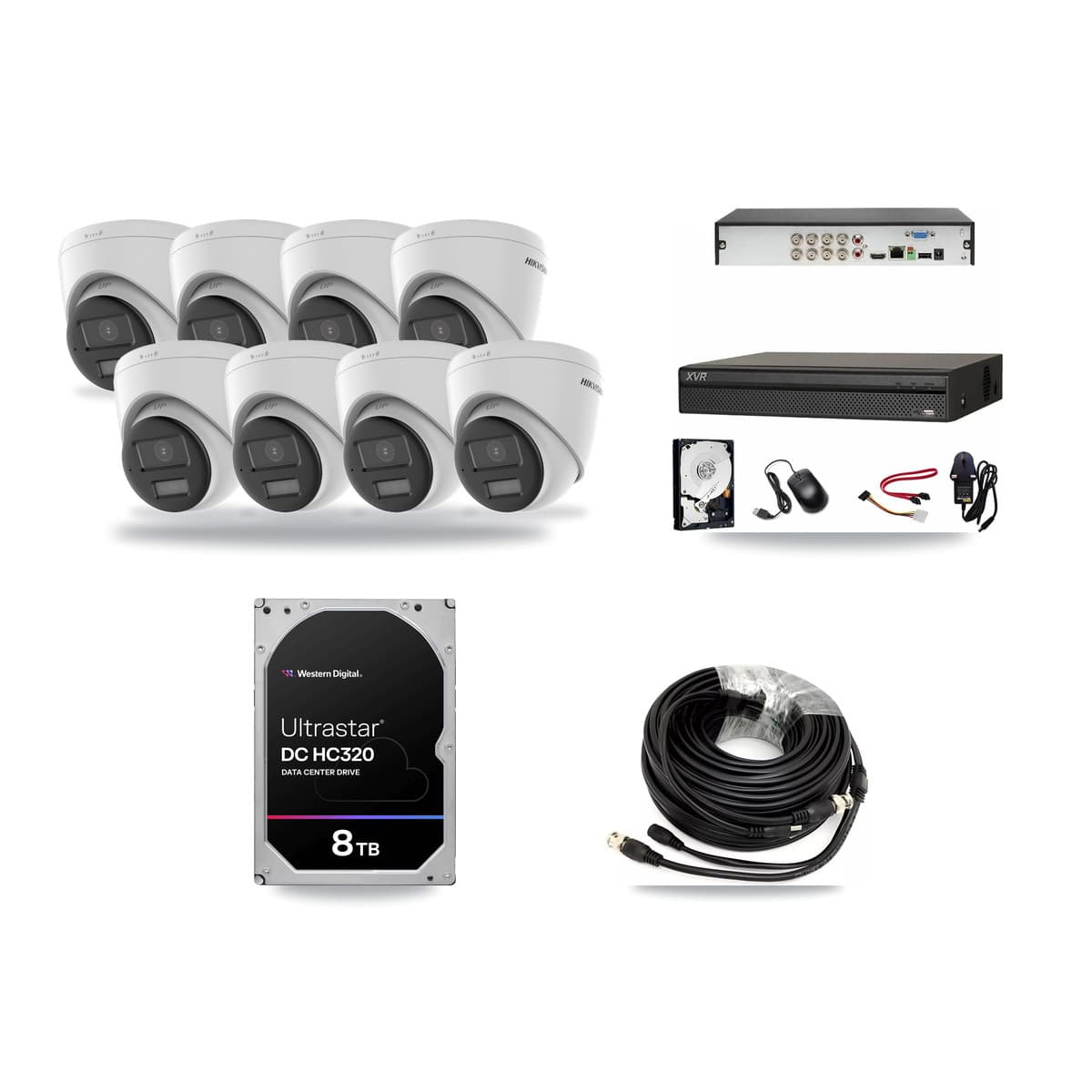 Hikvision & Dahua 8-Channel 4K CCTV Kit — 8 DS-2CE78U0T Turret Cameras + 8TB Recording - Image 1