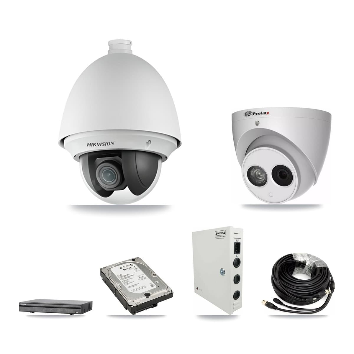 8-Channel 2MP – 4MP CCTV Kit — 5 2MP PTZ + 1 4MP Turret Cameras + 5TB Recording (DH-XVR5108H Recorder)