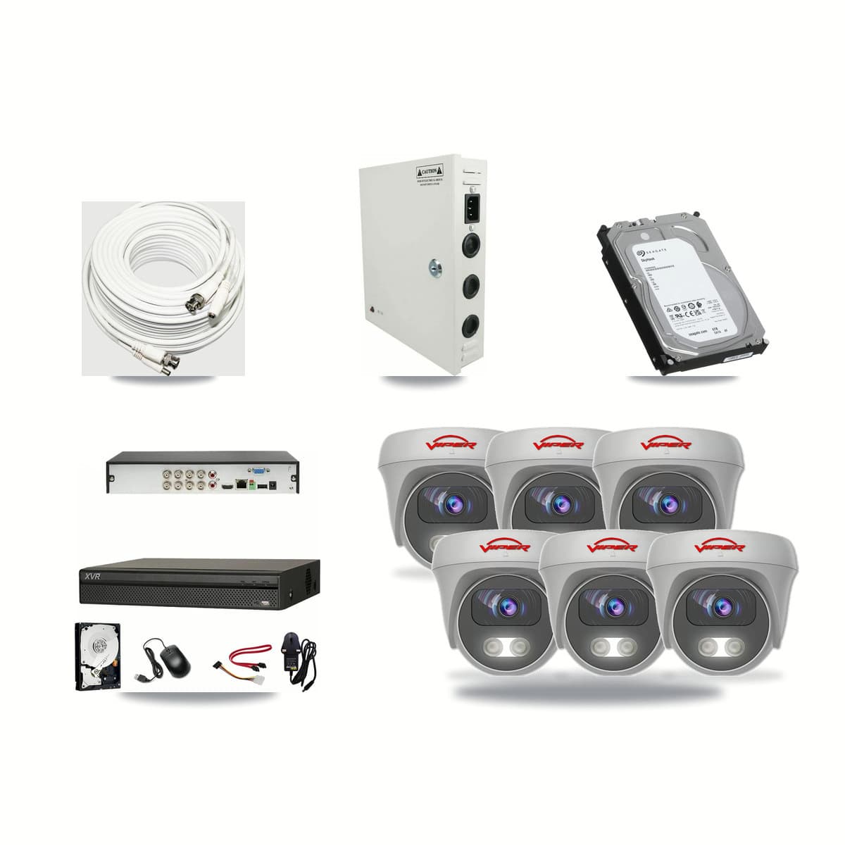 Dahua 8-channel CCTV kit: 6 cameras (6× 5MP Camera), 6TB hard drive