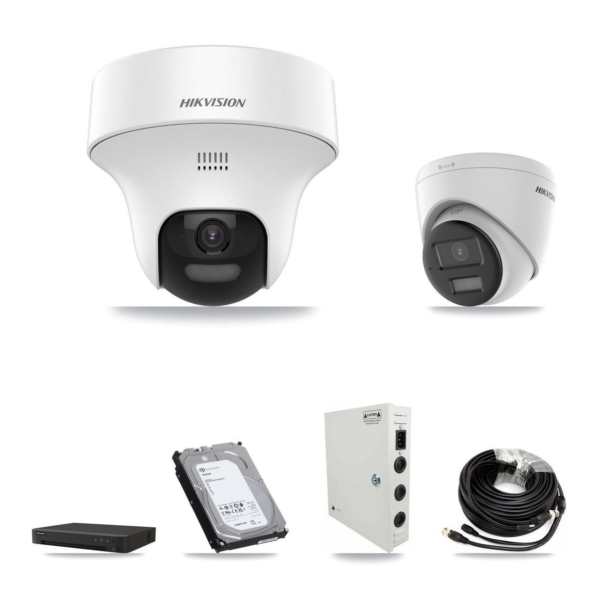 Hikvision IDS-7216HQHI-M1/XT 16-Channel DVR CCTV Kit — 8× DS-2CE70K0T-PTLTS Turret + 4× DS-2CE78K0T-LPTS Turret 5MP Cameras + 6TB HDD