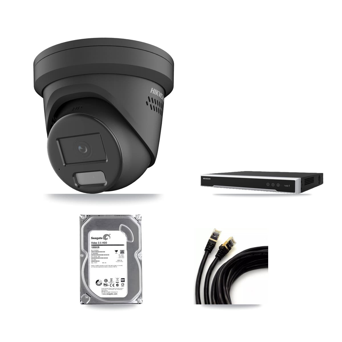 Hikvision 16-Channel 4MP CCTV Kit — 1 Black Turret Camera + 1TB Recording (DS-7616NI-M2 Recorder) - Image 1
