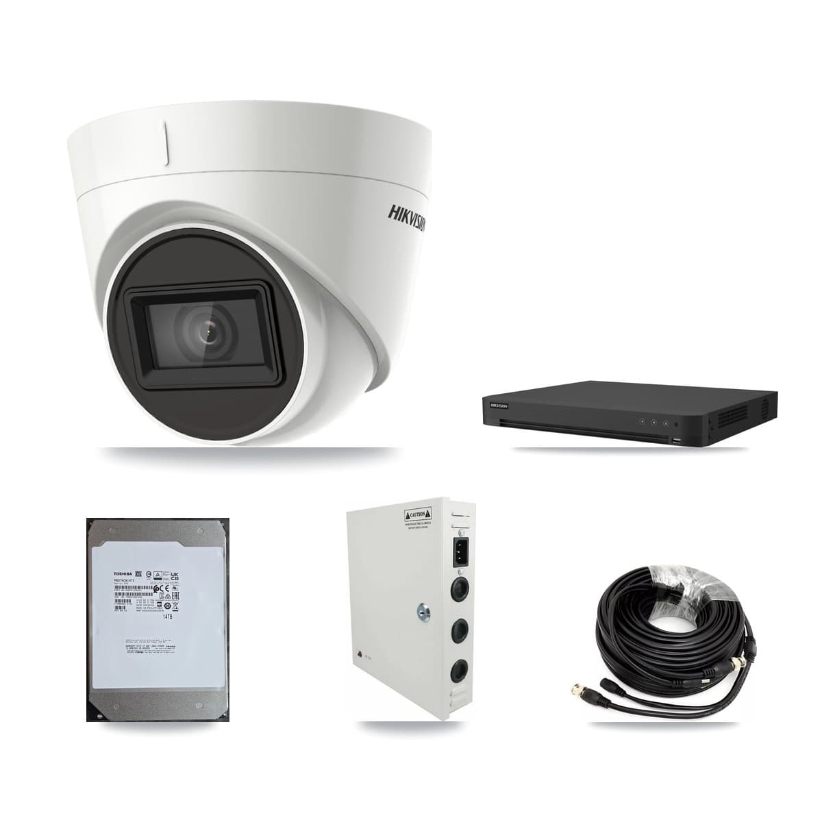 Hikvision 16-Channel 4K CCTV Kit — 16 DS-2CE78U1T Turret Cameras + 14TB Recording