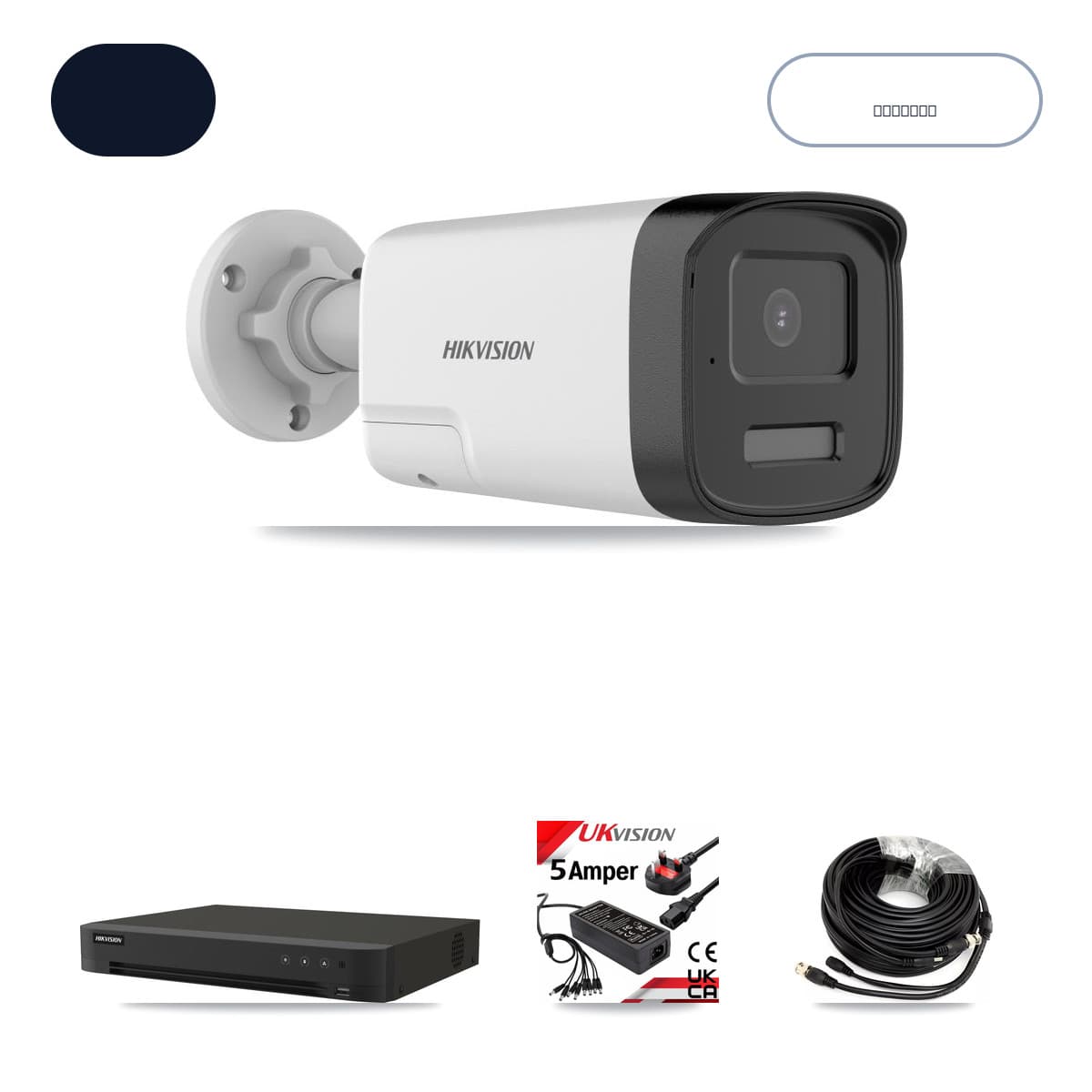 Hikvision IDS-7216HQHI-M1/XT 16-Channel DVR CCTV Kit — 6× DS-2CE17K0T-LXTS 5MP Cameras + 8TB HDD