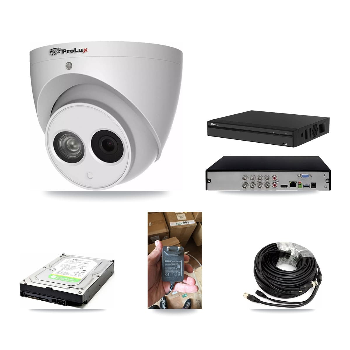 Prolux 8-Channel 4MP CCTV Kit — 1 Turret Camera + 1TB Recording (PXD-5108HS Recorder)