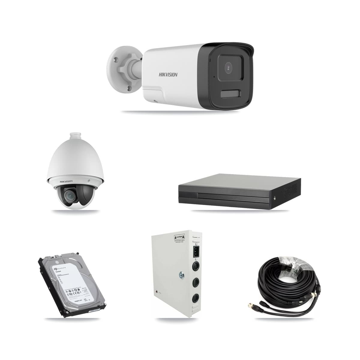 Hikvision 16-Channel 2MP – 5MP CCTV Kit — 1 DS-2AE4225T 2MP PTZ + 4 DS-2CE17K0T 5MP Bullet Cameras + 6TB Recording (XVR-3116HS Recorder)