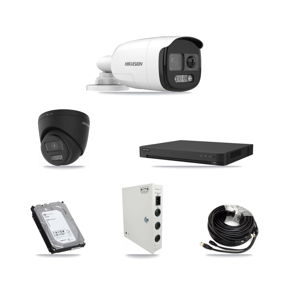 Hikvision 16-Channel 5MP – 4K CCTV Kit — 6 5MP Bullet + 6 Black 4K Turret Cameras + 6TB Recording
