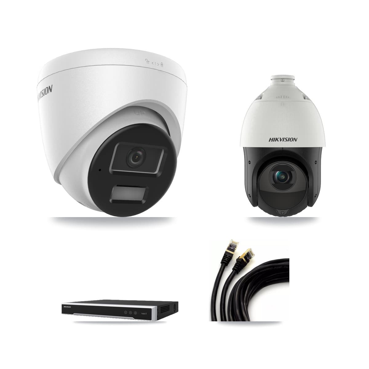 Hikvision 16-Channel 4MP CCTV Kit — 1 Turret + 1 PTZ Cameras + 3TB Recording (DS-7616NI-M2 Recorder)