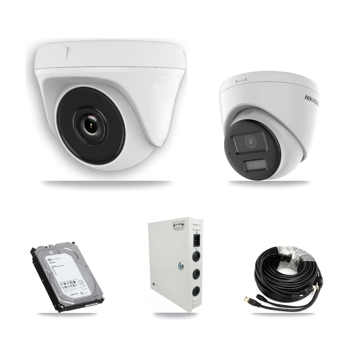 Hikvision 32-Channel 2MP – 4K CCTV Kit — 5 4K Turret + 11 White 2MP Dome Cameras + 3× 6TB Recording