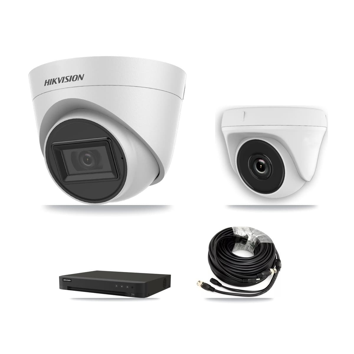Hikvision 16-Channel 2MP – 5MP CCTV Kit — 2 White 5MP Turret + 1 White 2MP Dome Cameras + 3TB Recording (IDS-7216HQHI Recorder)