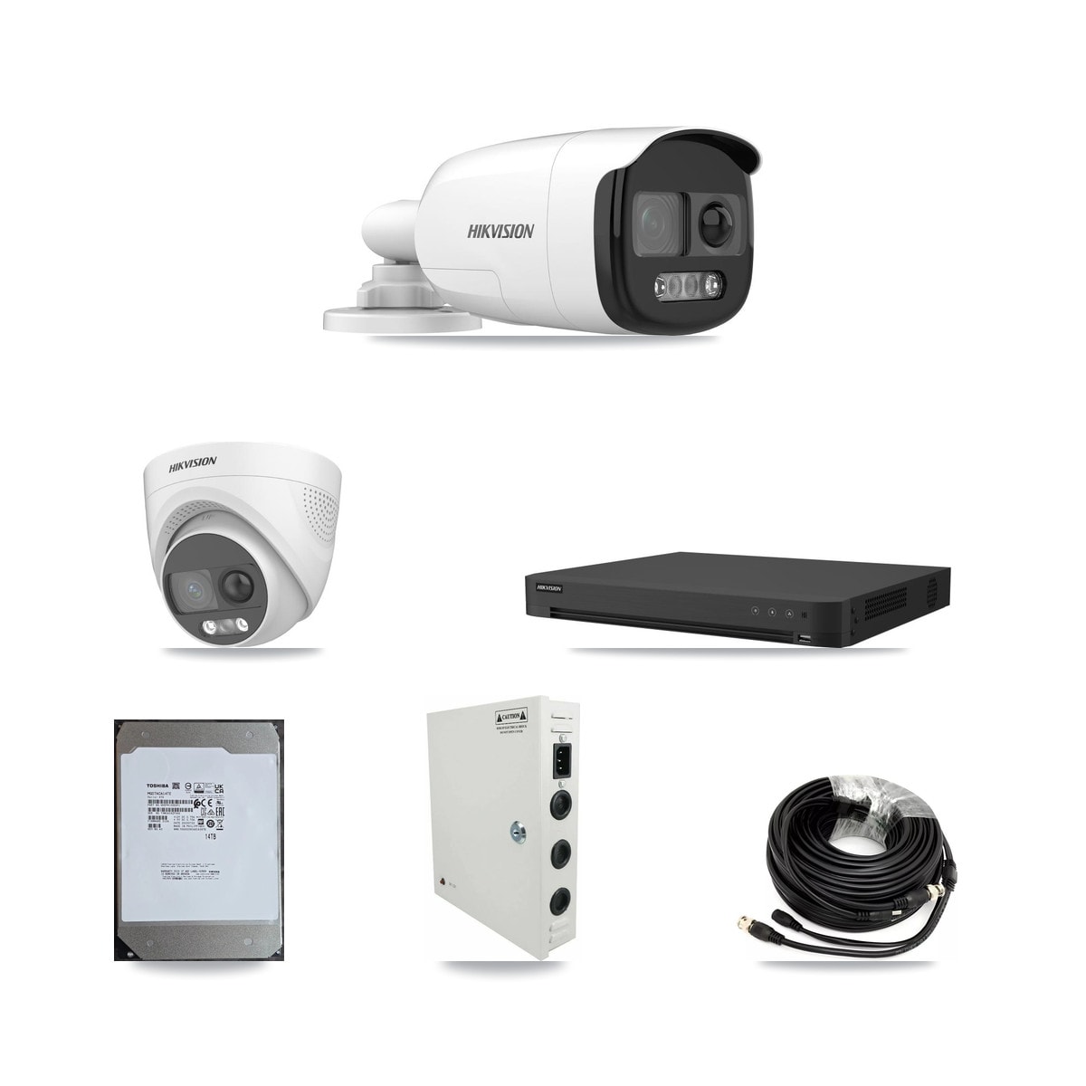 Hikvision 16-Channel 5MP CCTV Kit — 9 DS-2CE12KF3T Bullet + 1 DS-2CE72KF3T Turret Cameras + 14TB Recording - Image 1