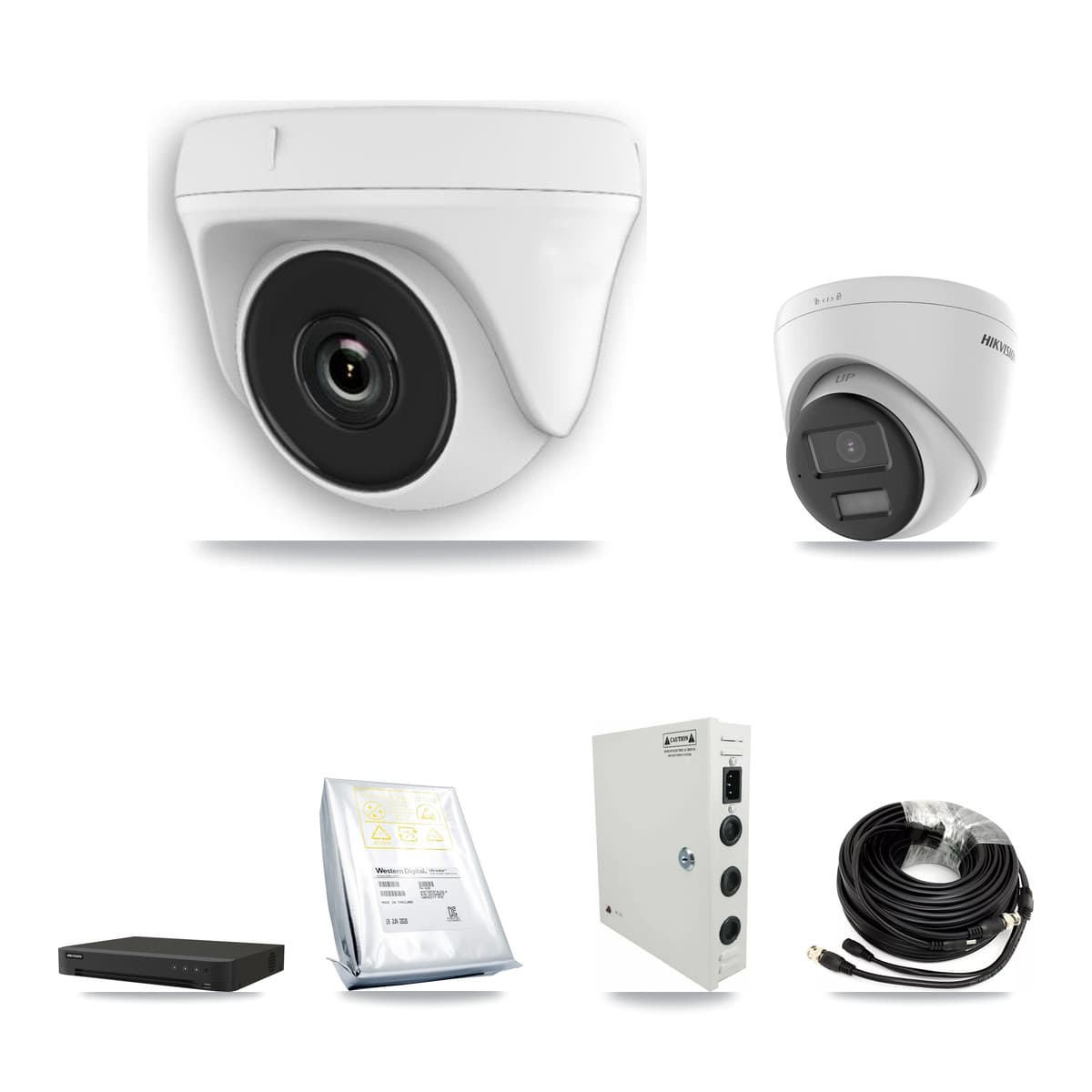Hikvision 16-Channel 2MP – 5MP CCTV Kit — 1 5MP Turret + 10 White 2MP Dome Cameras + 8TB Recording (IDS-7216HQHI Recorder) - Image 1