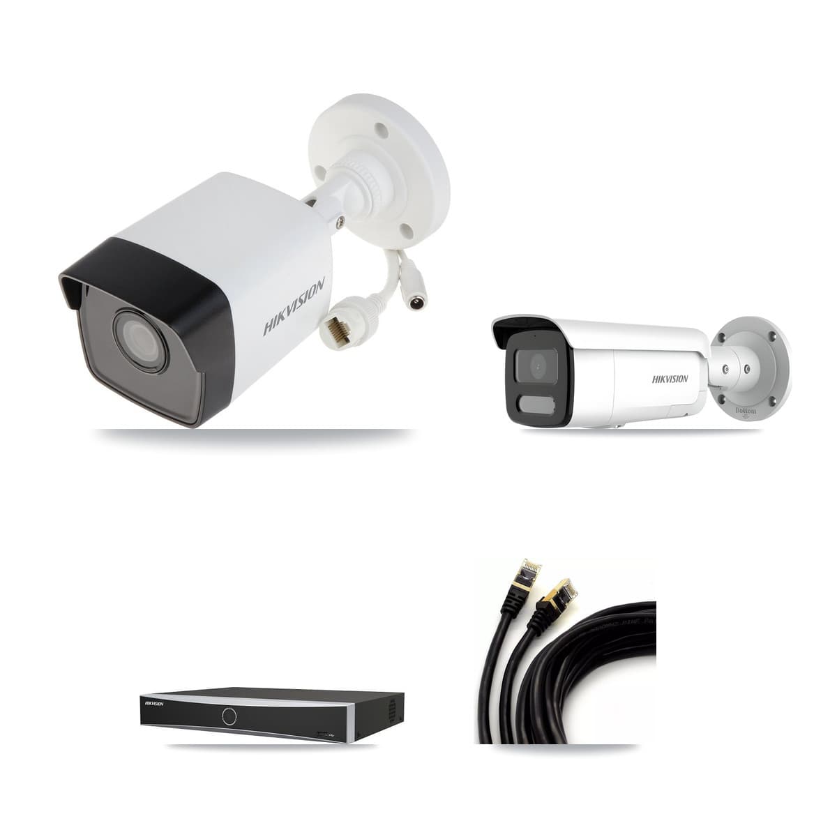 Hikvision 4-Channel 4MP – 5MP CCTV Kit — 1 5MP + 1 4MP Bullet Cameras + 3TB Recording