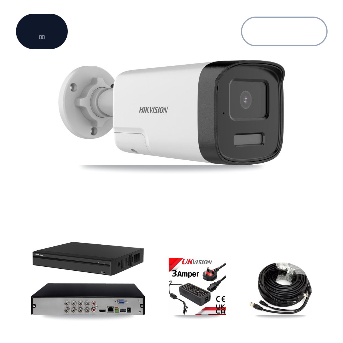 Prolux PXD-5108HS-4K/X1 8-Channel DVR CCTV Kit — 4× Hikvision DS-2CE17K0T-LXTS 5MP Cameras + 6TB HDD