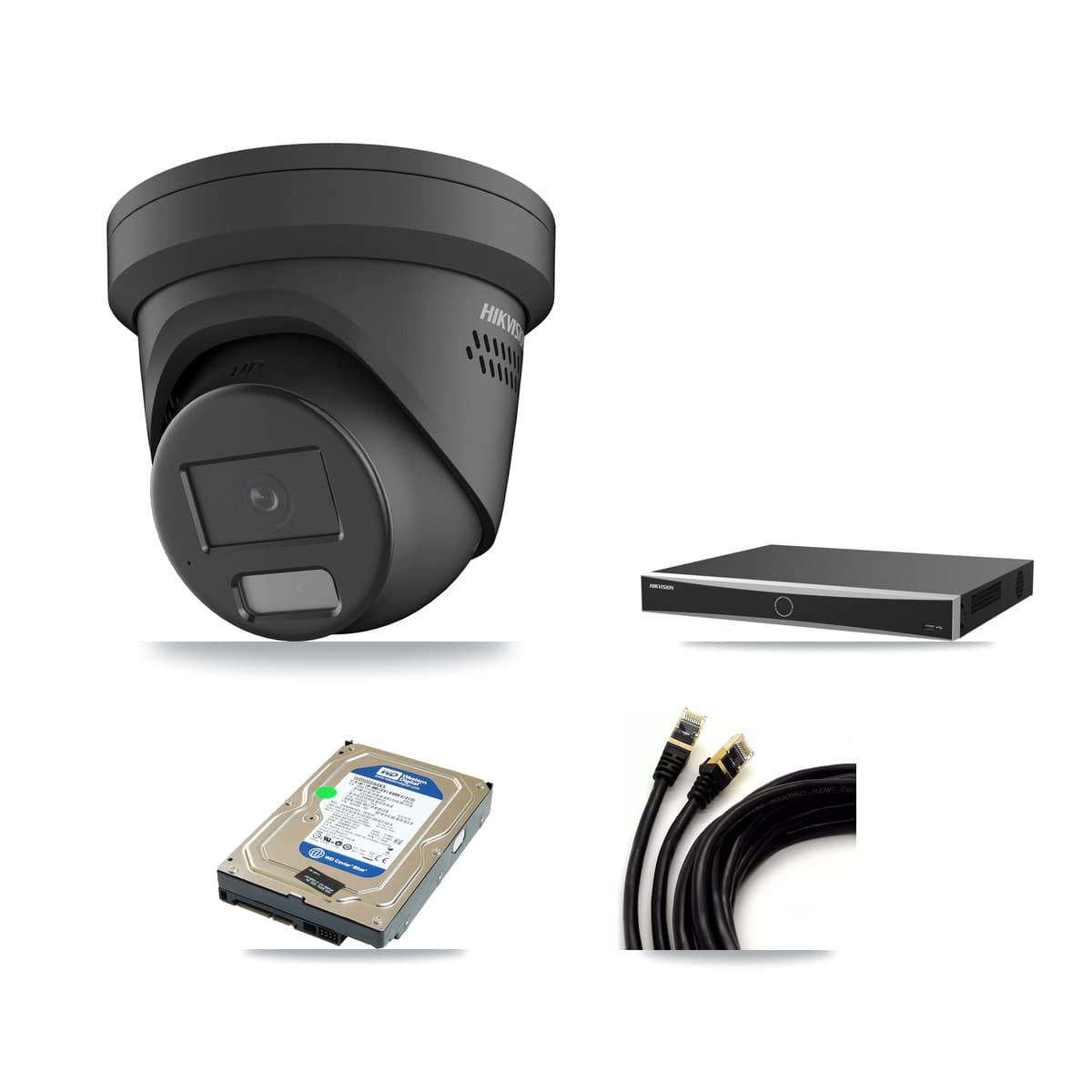 Hikvision 16-Channel 4MP CCTV Kit — 1 Black Turret Camera + 500GB Recording - Image 1