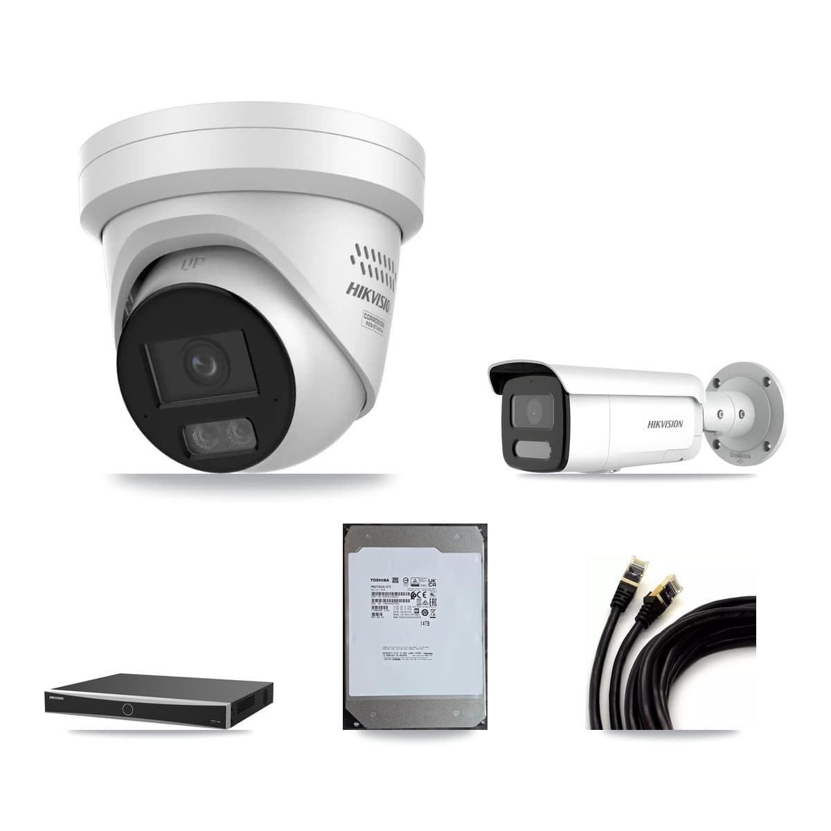 Hikvision 16-Channel 4MP CCTV Kit — 4 Turret + 4 Bullet Cameras + 14TB Recording