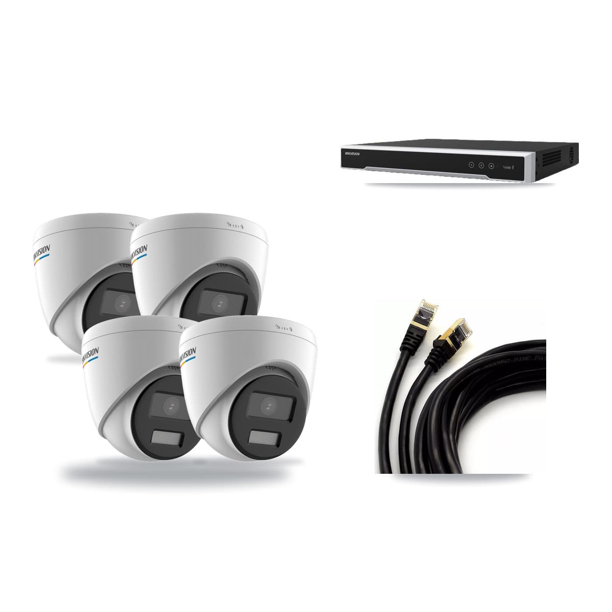 Hikvision 8-Channel 2MP CCTV Kit — 4 Turret Cameras + 3TB Recording (DS-7608NI-M2 Recorder) - Image 1
