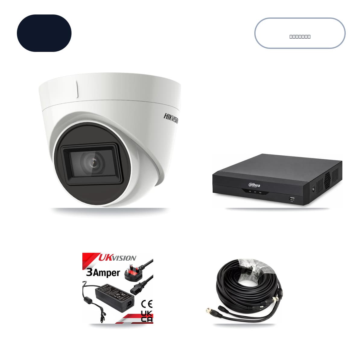 Dahua DH-XVR5104HS-4KL-I2 4-Channel DVR CCTV Kit — 4× Hikvision DS-2CE78U1T-IT3F 4K Cameras + 6TB HDD