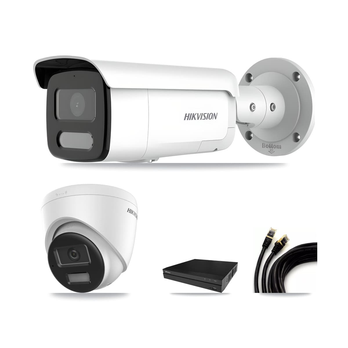 Hikvision & Prolux 8-Channel 4MP – 4K CCTV Kit — 1 4K Turret + 4 4MP Bullet Cameras + 8TB Recording