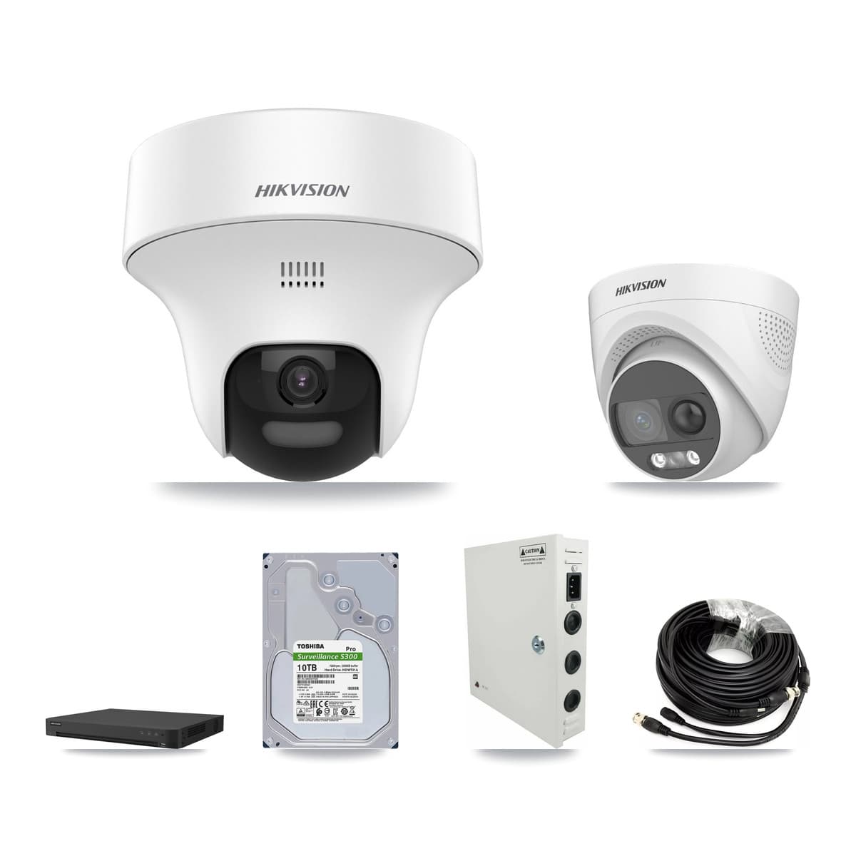 Hikvision 32-Channel 5MP CCTV Kit — 30 DS-2CE70K0T + 1 DS-2CE72KF3T Turret Cameras + 10TB Recording