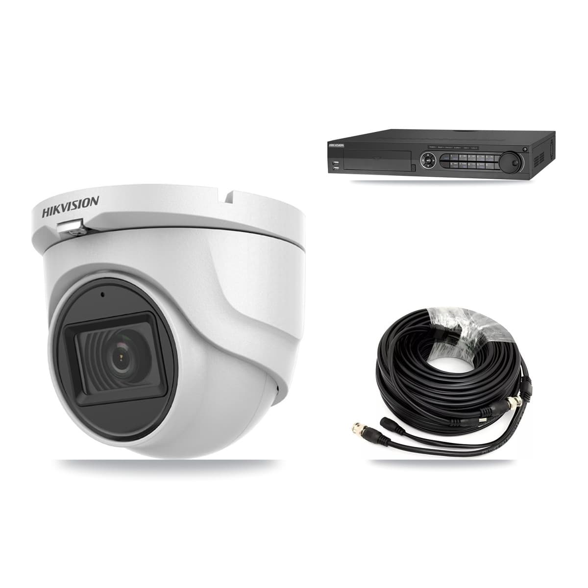 Hikvision 32-Channel 5MP CCTV Kit — 2 DS-2CE76H0T Turret Cameras + 3TB Recording (IDS-7332HUHI Recorder)