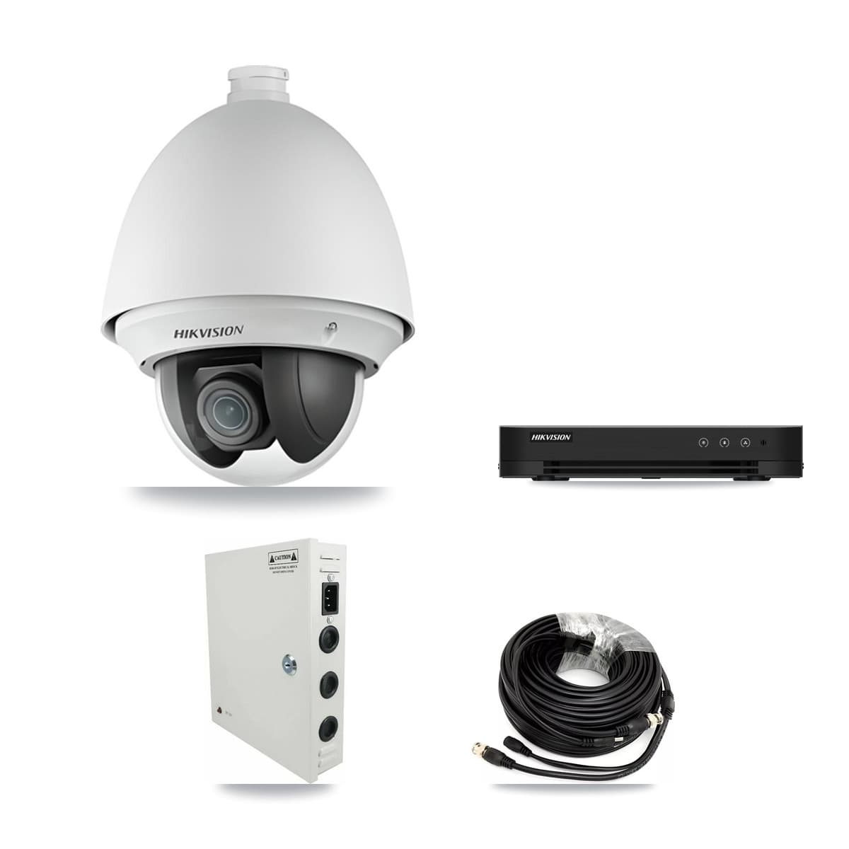 Hikvision 8-Channel 2MP CCTV Kit — 5 DS-2AE4225T PTZ Cameras + 3TB Recording (DS-7208HGHI Recorder)