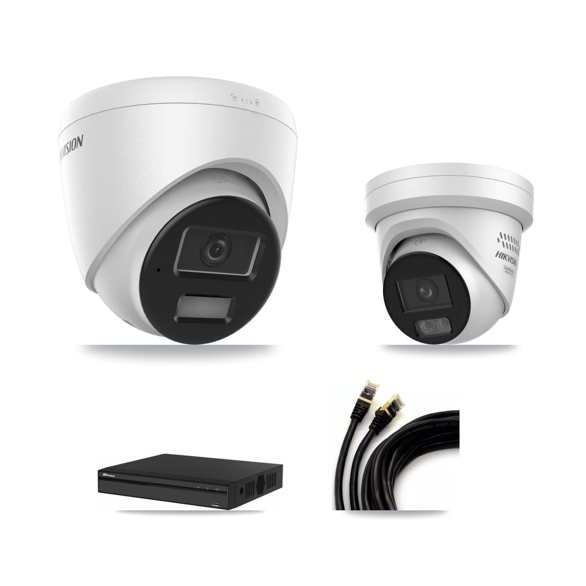 Hikvision & Prolux 4-Channel 4MP CCTV Kit — 1 DS-2CD1343G2 + 1 DS-2CD2347G3 Turret Cameras + 3TB Recording