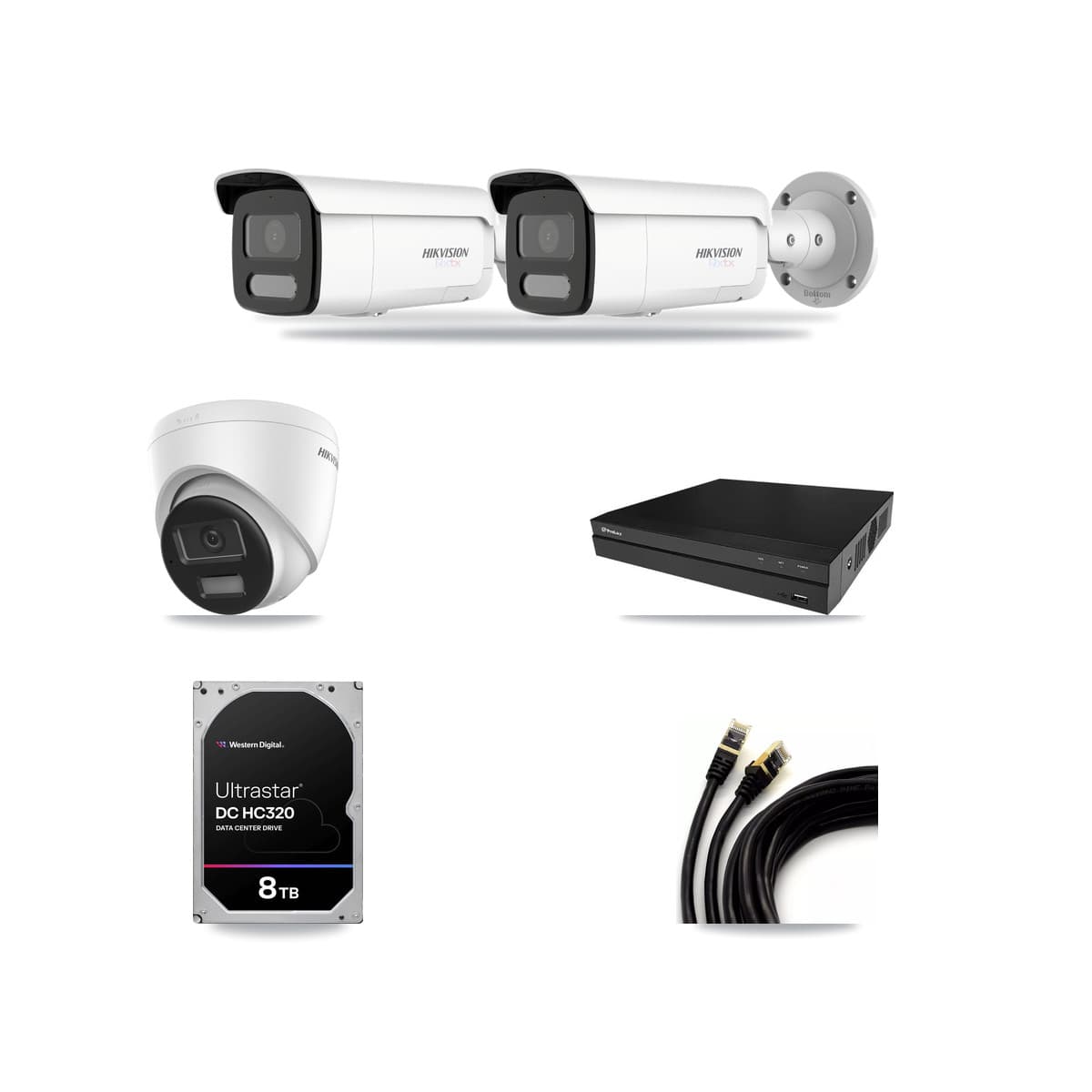 Hikvision & Prolux 8-Channel 4K CCTV Kit — 1 Turret + 2 Bullet Cameras + 8TB Recording - Image 1