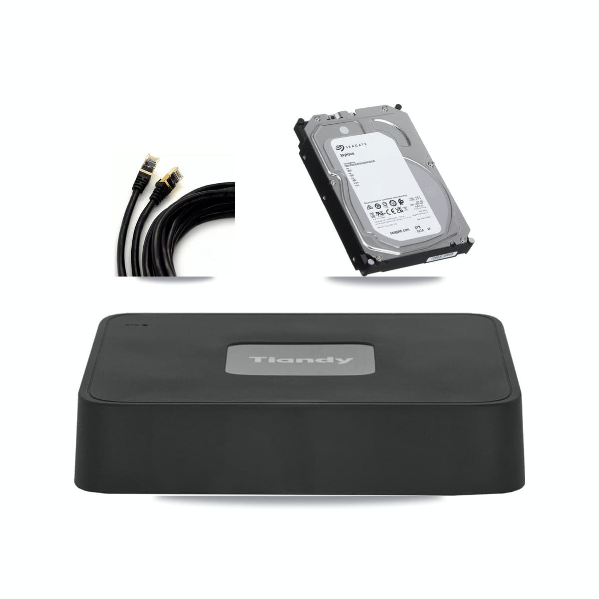 Tiandy 4-channel CCTV kit: 4 cameras (4× 5MP Dome), 6TB hard drive