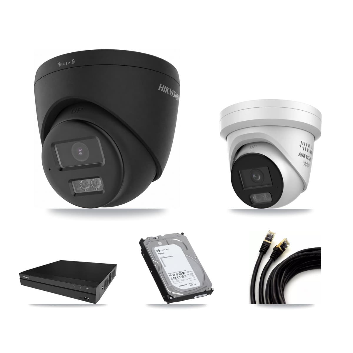 Prolux 8-Channel 4MP – 4K CCTV Kit — 2 4K + 1 4MP Turret Cameras + 6TB Recording