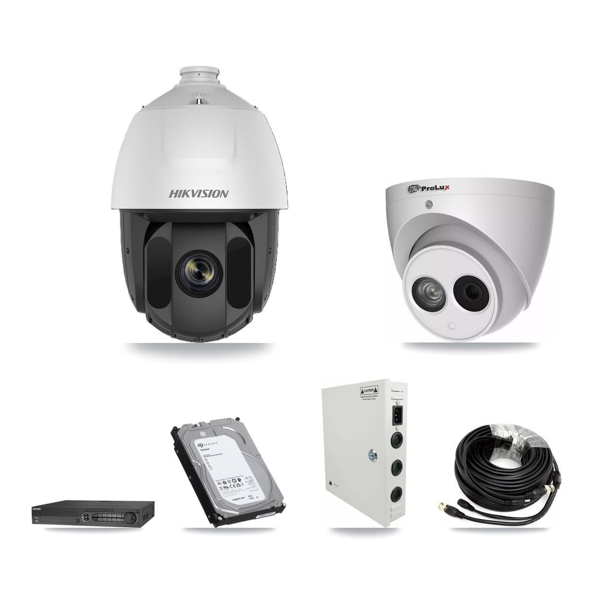 Hikvision & Prolux 32-Channel 2MP – 4MP CCTV Kit — 20 2MP PTZ + 1 4MP Turret Cameras + 2× 6TB Recording - Image 1