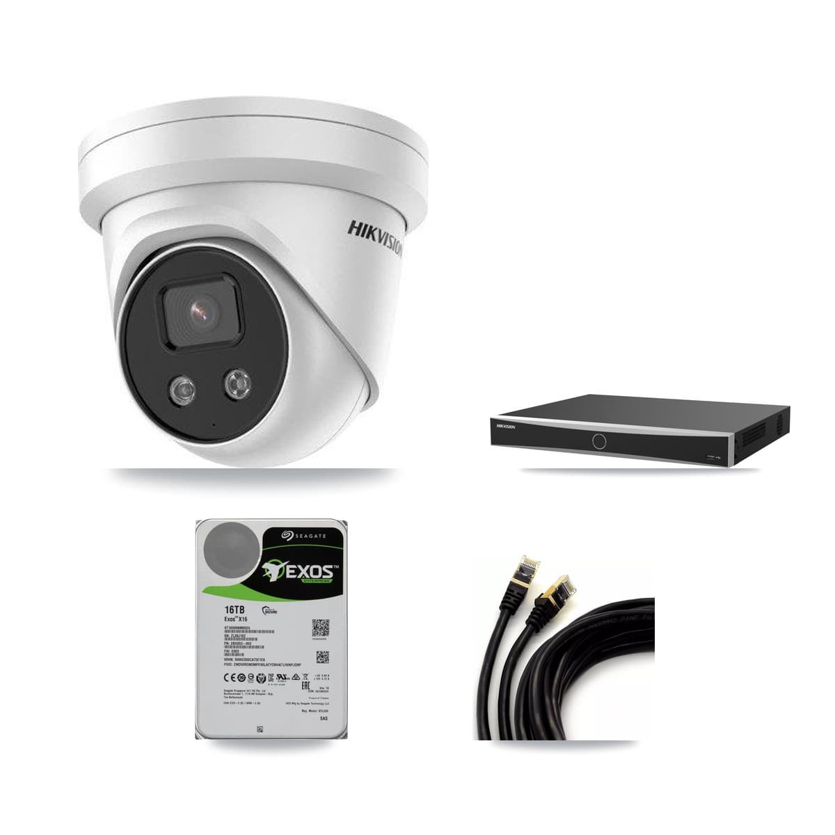 Hikvision 16-Channel 5MP CCTV Kit — 13 Turret Cameras + 16TB Recording (DS-7616NXI Recorder)