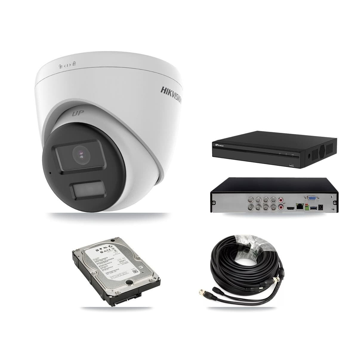 Hikvision & Prolux 8-Channel 4K CCTV Kit — 2 DS-2CE78U0T Turret Cameras + 5TB Recording